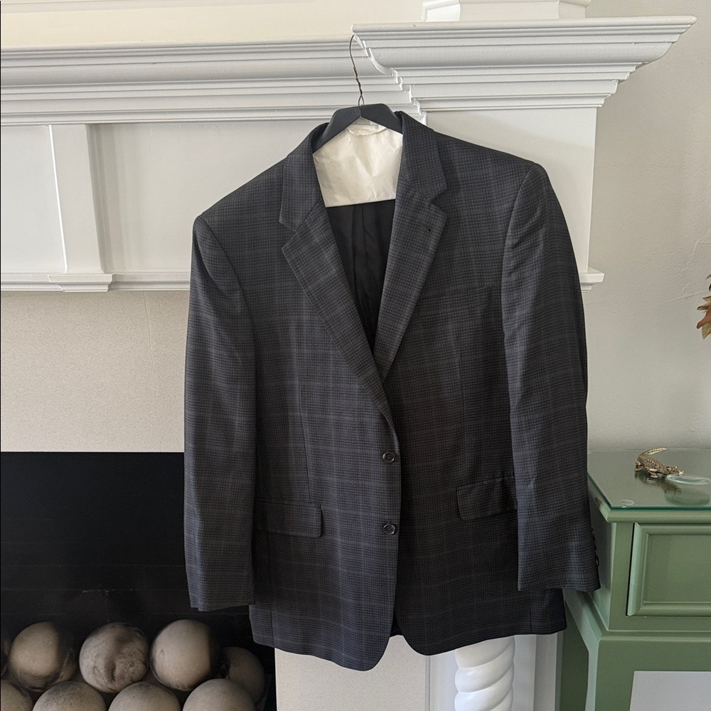 Jos. A. Bank Charcoal Checkered Blazer